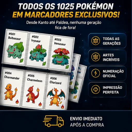Todos os 1.025 Pokémon em marcadores exclusivos — de Kanto até Paldea